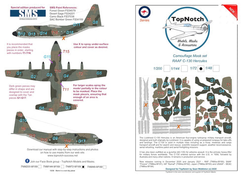 RAAF C-130H HERCULES VINYL MASK SET