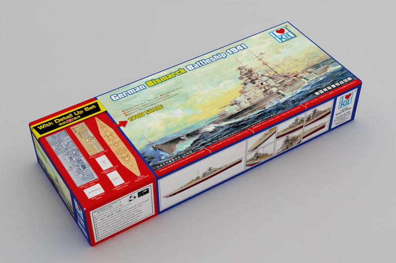 I LOVE KIT 1/700 TOP GRADE GERMAN BISMARCK BATTLESHIP PLASTIC MODEL KIT