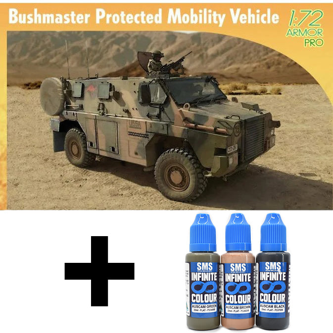 Dragon 1/72 BUSHMASTER PMV Model Kit + SMS AUSCAM PAINT SET